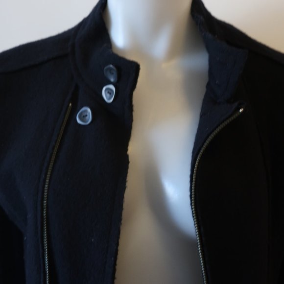 DUARTE BLACK BOILED WOOL FULL ZIP JACKET S * - Picture 3 of 16